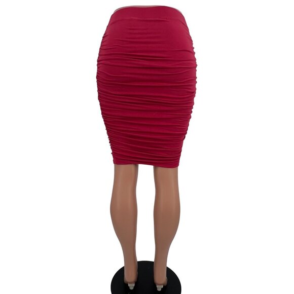 Vintage Victoria's Secret X Moda International Pink Ruched Bodycon Mini Skirt - Picture 11 of 16